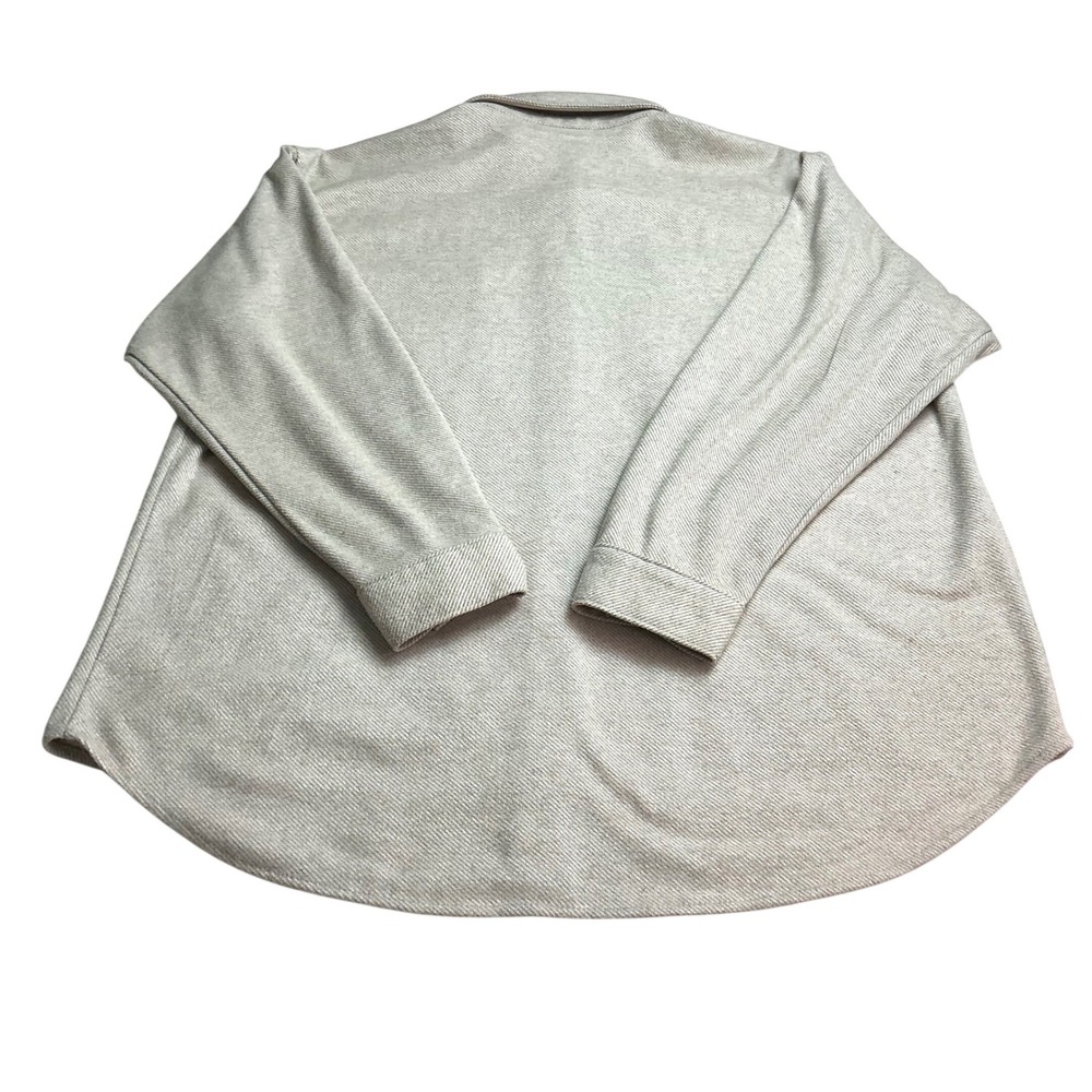 GH Bass Co Long Sleeve Oversized Shacket Shirt Jacket Beige Herringbone Size L - Picture 3 of 8